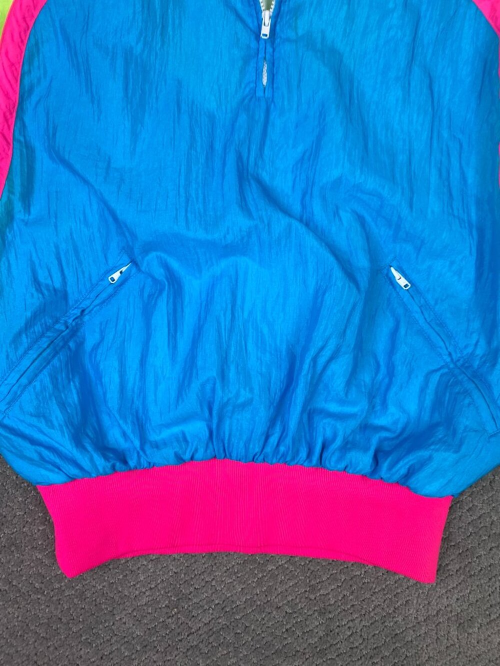 Vintage Hotdogger Jacket Unisex Mens Womens Medium Colorblock Windbreaker 80s - Picture 3 of 12